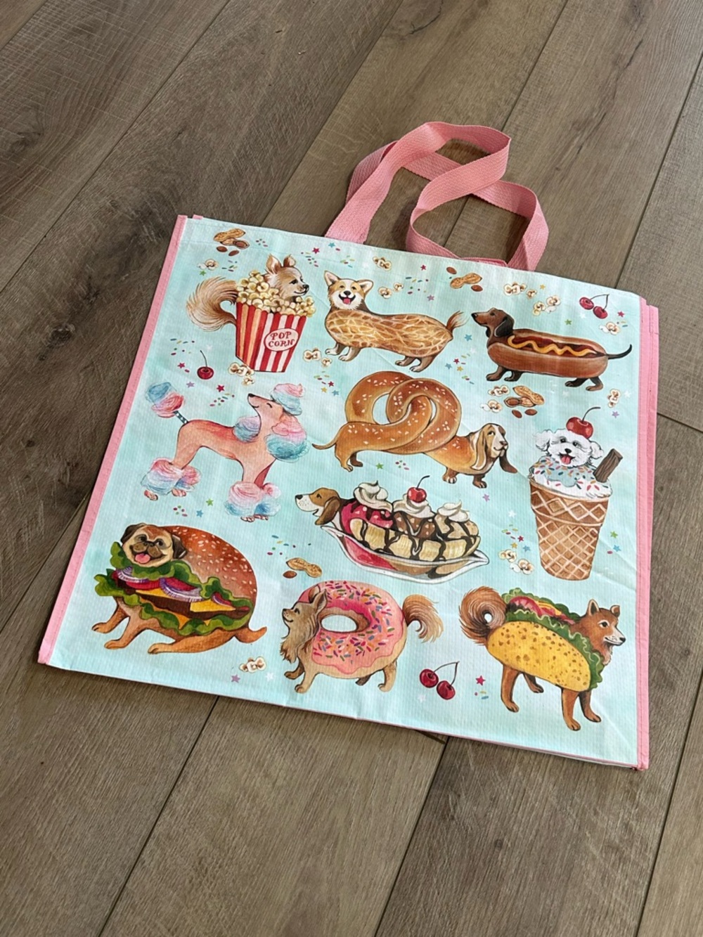 Homegoods TJMaxx Marshalls Viral Dog Junk Food Reusable Shopper Tote Bag NWOT